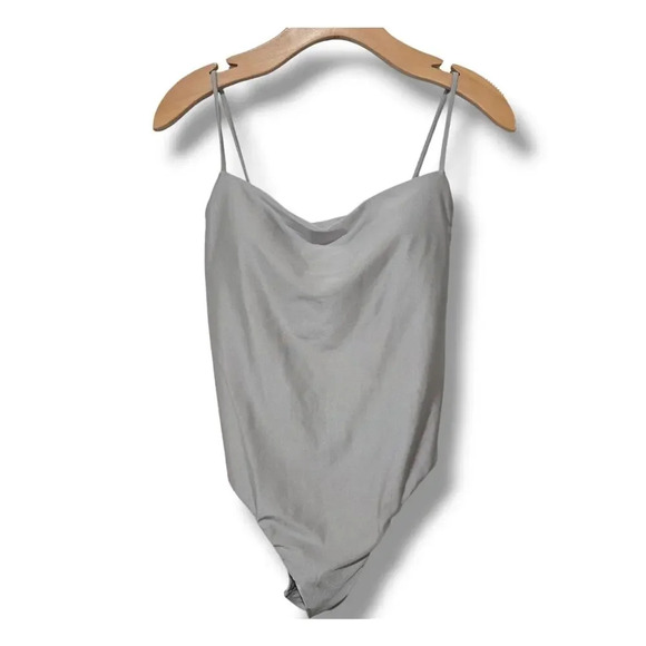 Shade & Shore Women's silver metallic high leg Cheeky One Piece Swimsuit - med - Picture 1 of 9